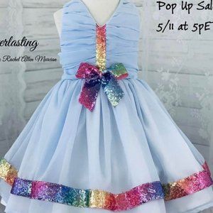Blue Rainbow Girls Twirl Dress